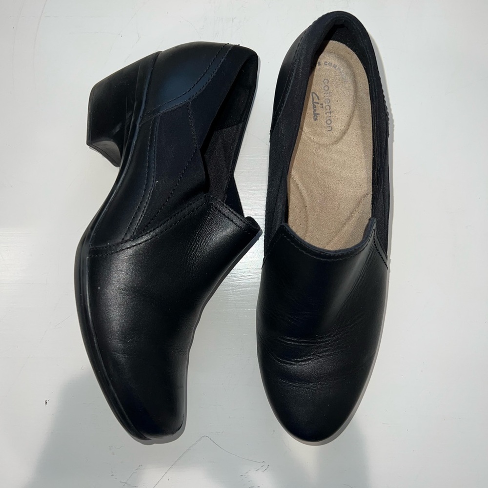 Black Leather Slip-On with Rounded Toe
